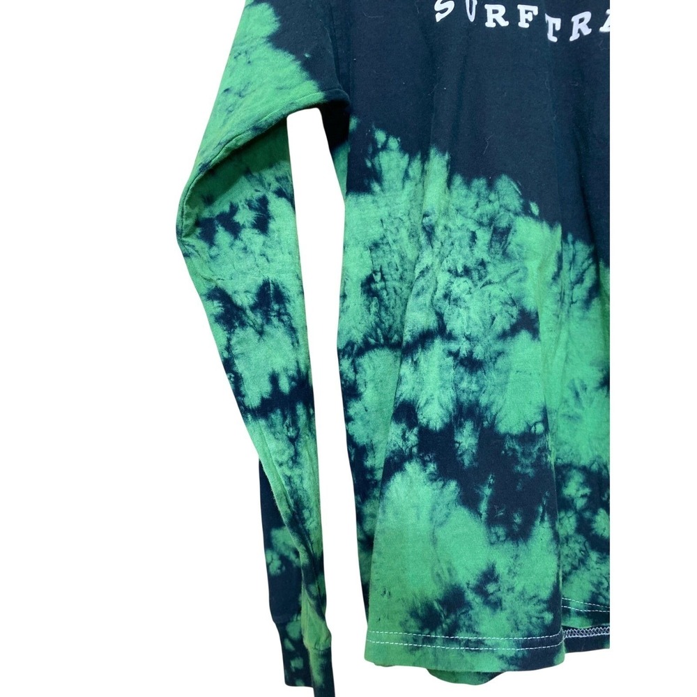 Surf Trap Long Sleeve Tie Dye T-Shirt Green Black Grim Reaper Graphic Tee - Picture 3 of 4